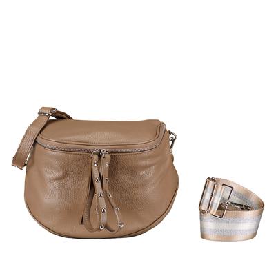 Hausfelder Manufaktur Gürteltasche Silberbeschlag Taupe Damen Image