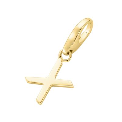 Giorgio Martello Milano - Charm Buchstabe X, Silber 925 Charms & Kettenanhänger 1 ct Gold Damen