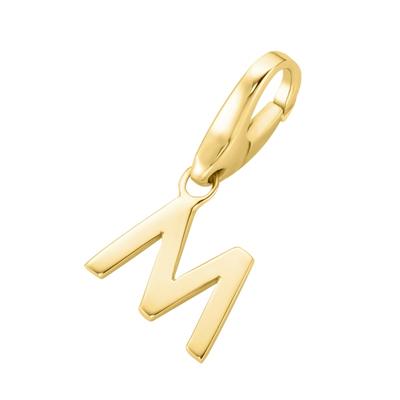 Giorgio Martello Milano - Charm Buchstabe M, Silber 925 Charms & Kettenanhänger 1 ct Gold Damen