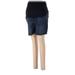 Liz Lange Maternity Denim Shorts: Blue Solid Bottoms - Women's Size Medium Maternity - Dark Wash