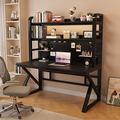 FAANAS Computer Desk with Shelves & Pegboard 39 Inches Home Office Desk Modern Student Writing Desk/Workstation, Easy Assemble, Black