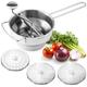 Navaris Food Mill - 20.5cm Stainless Steel Rotary Food Mill Sieve Grater with 3 Grinding Discs - Vegetable Strainer Sauce Maker to Grind/Puree Food