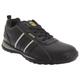 Grafters Unisex '090' Multi Colours Lace Up Safety Toe Cap Trainer Shoes - Black/Grey Action Coated Leather, Ladies UK 5 / EU 38