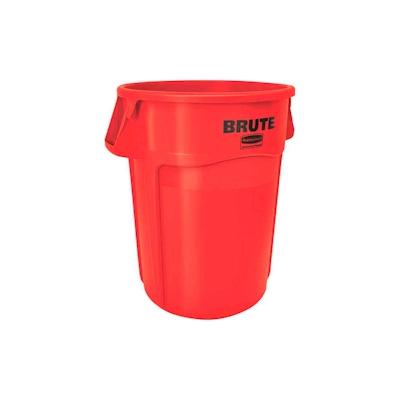 Rubbermaid Brute runde Mehrzwecktonne mit Belüftungskanälen | 166,5 Liter, HxBxT 79,6x 71,7x61,2cm | aus PE | Rot von PROREGAL Image