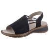 Riemchensandale ARA "HAWAII", Damen, Gr. 35, blau (dunkelblau), Veloursleder, feminin, Schuhe, Sommerschuh, Sandalette, Keilabsatz, mit Stretch-Bänder, G-Weite