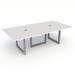 Compel Pivit Rectangular Table w/ Power Modules, Steel in Gray/White | 30 H x 144 W x 48 D in | Wayfair PIV-CT-OF-144-WHT-SLV-PWRS