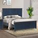 Wildon Home® Natylie Solid Wood Panel Bed Wood in Blue/Brown | 59.5 H x 80.75 W x 86.25 D in | Wayfair 3ED345C241F948DA98FDEDD46B295896