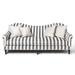 MacKenzie-Childs Marquee Gray Stripe Chenille Sofa Chenille/Linen in Brown/Gray/White | 40 H x 92 W x 38 D in | Wayfair 247-4406