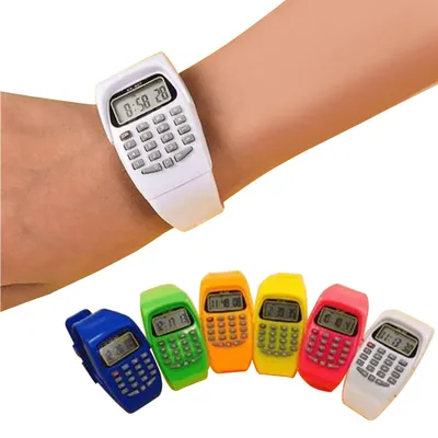 Fad – montre-bracelet en Silicone pour enfants calculatrice électronique polyvalente avec Date