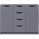 Jenny - Meuble 2 Portes 4 Tiroirs Coloris Anthracite - Gris anthracite