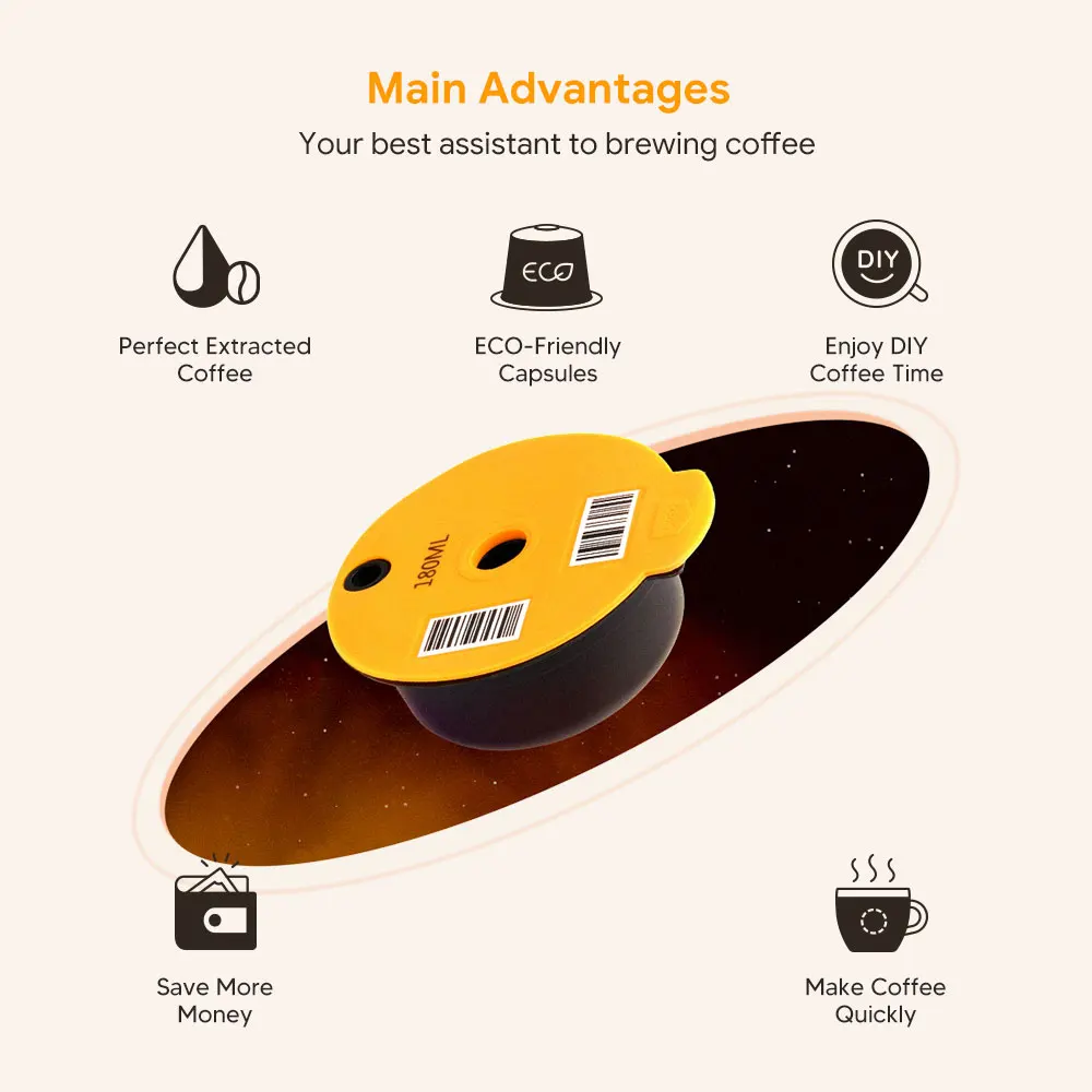 180200/220ML coffee capsule capsule for Bosch machine Tassimo refillable reusable filter box silicone cover replacement icafilas Image