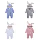 Baby Mädchen Kaninchen Ohr Strampler Overall Outfits Kid Zip Warme 3D Bunny Langarm Kleidung Kinder