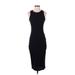 Shein Casual Dress - Midi Crew Neck Sleeveless: Black Solid Dresses - Women's Size 4