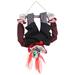 Haunted Hill Farm Flip the Animatronic Upside-Down Talking Clown with Trapeze and Light-Up Eyes for Hanging Halloween Decoration