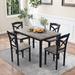 Industrial Wooden 5-Piece Dining Set with Metal Frame, Stable and Ergonomic Design