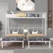 Steel Triple Twin Bunk Bed with Full-Length Guard Rails and Separable Design