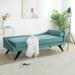 Mid-Century Modern Reclining Chaise Lounge with Rolled Accent Pillow