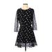 Nasty Gal Inc. Cocktail Dress - A-Line Crew Neck 3/4 sleeves: Black Dresses - Women's Size 4