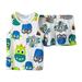 Summer Children Clothing Sets Cartoon Toddler Girls Clothing Sets Vest Pant Kids Casual Boys Clothes Sport 2Pcs Suits Outfit Blue 90