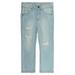 KIDSCOOL SPACE Girls Jeans Elastic Band Inside Ripped Fashion Soft Denim Pants