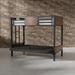 Jown Industrial Black 2-Piece Gel Memory Mattress & Twin Metal Futon-base Loft Bed Set by Furniture of America