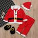 Gubotare Boy Outfits Toddler Baby Boys Girls Christmas Santa Warm Outwear Set Outfits Clothes Red 18-24 Months
