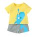 YDOJG Toddler Boys Outfits Set Cute Short Outfits Baby Cartoon Tops Shorts Sleeve Set Outfits Set For 9-12 Months