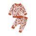 Toddler Baby Boy Girl Halloween Outfit Pumpkin Ghost Sweatshirt and Long Pants Kids 2Pcs Clothes