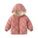 Toddler Babys Boys Girls Thick Warm Hooded Coat Winter For Babys Clothes Coat Jacket Outwear Solid Colour Pink 110