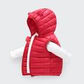 Gubotare Toddler Baby Boy Winter Jacket Toddler Kids Baby Boys Girls Winter Warm Sleeveless Jacket Outerwear Solid Bear Ears Vest Red 6-12 Months