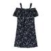 HAPIMO Girls s Straight Dress Leopard Floral Princess Dress Lovely Relaxed Comfy Cute Round Neck Holiday Vacation Cold Shoulder Sleeve Black 2-3 Y