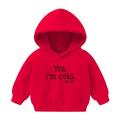 Back to School Savings! Qiaocaity Baby Toddler Kids Boy Girl Casual Hoodie Sweatershirt Pullover Winter Kids Children Print Cartoon Pullover Outerwear Outfits Red 2-3 Years