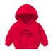 Back to School Savings! Qiaocaity Baby Toddler Kids Boy Girl Casual Hoodie Sweatershirt Pullover Winter Kids Children Print Cartoon Pullover Outerwear Outfits Red 2-3 Years