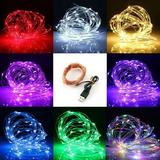USB Plug In 66ft 200 LED Micro Copper Wire Fairy String Lights Waterproof for Indoor Outdoor Home Party Xmas Garland Decor Cool White