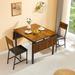 Rustic Brown Metal&MDF Extendable Dining Table,Folding Dining Table