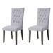 Prammel Grey and Grey Oak Side Chair with Button Tufted (Set of 2)