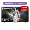 Hisense 65 Class U7 Series Mini-LED ULED 4K UHD Google Smart TV (65U7K) - QLED Native 144Hz 1000-Nit Dolby Vision IQ Full Array Local Dimming Game Mode Pro