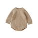 Bagilaanoe Newborn Baby Girl Boy Knitted Romper Sweater Long Sleeve Bodysuits Solid Color Pullover 1M 3M 6M 9M 12M 18M Infant Warm Jumpers Tops Fall Loose Knitwear