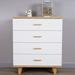 Modern Rosewood & White Wooden 4-Drawer Dresser