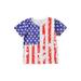 Sunisery Independence Day Toddler Kid Boys Girls T-Shirts Short Sleeve Star Striped Print Tops Casual Summer Tops White 3-4 Years