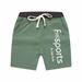 Lovskoo Toddler Kids Boys Sweat Shorts Bermuda Shorts Children Summer Alphabet Printed Sports Shorts Casual Capris Sweatpants with Pocket Green