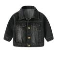 Child Kids Toddler Baby Boys Girls Long Sleeve Denim Jacket Coats Outer Outwear Outfits Clothes Black 90