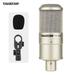 GoolRC PC-K200 Cardioid-directional Condenser Recording Microphone Metal Structure Wide Frequency Response with Shock Mount for Network Karaoke Live Broadcast Recording Instrument Recording