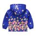 Gubotare Toddler Boys Winter Jacket Toddler Boys Girls Casual Jackets Printing Cartoon Hooded Outerwear Zipper Coats Long Sleeve Dark Blue 2-3 Years