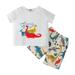 Baby Boys Clothes Outfits Boys Tee Shorts Set Summer Cartoon Print Clothes Set For Toddler Boys A 130