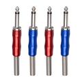 Hemoton 4PCS 1/4 inch Male Jack 6.35mm Solder Type TRS Plug for Speaker Audio Cable