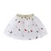 Lovskoo Toddler Kids Girls Tulle Tutu Skirt Embroidery Net Yarn Cute Dance Skirt Solid Color Party Princess Dress White