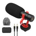Andoer Microphone Cardioid Condenser Mic with 3.5mm Port -Shock Mount Sponge & Furry Windshield Carrying Case Compatible with Phones for Video Recording Interview