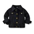 Godderr Kids Baby Button Jean Jacket for Toddler Boy Girl Denim Jacket for 3M-6T Spring Autumn Casual Long-Sleeved Unisex Denim Jacket