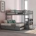 Twin Over Twin/King Bunk Bed with Twin Size Trundle and Drawer